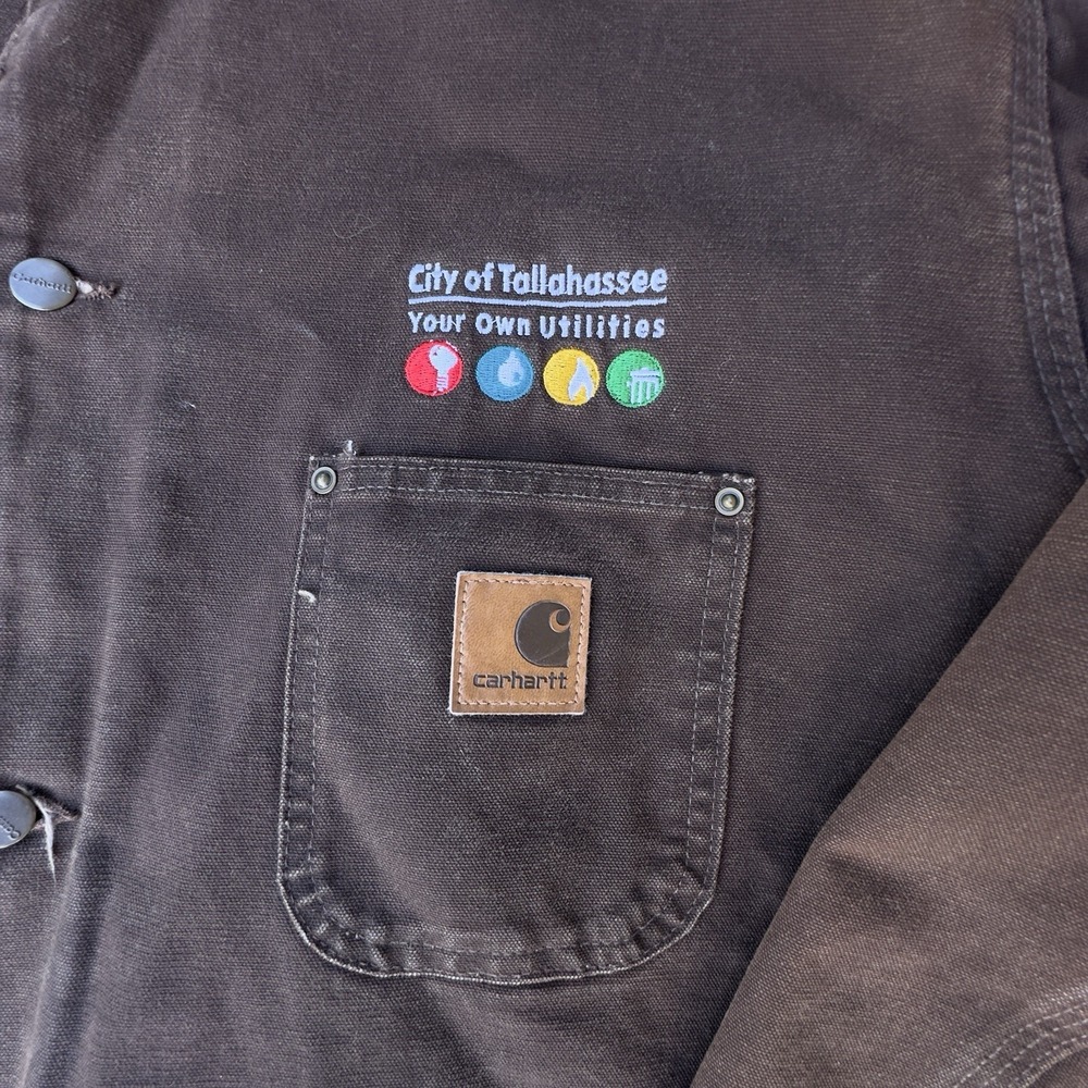 VTG Carhartt C02 DKB Chore Coat Jacket Men's 3XL Tall Blanket Lined Dark Brown * - Picture 6 of 14